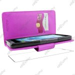 Ebeststar ® housse coque etui portefeuille folio book livre simili cuir pour wiko getaway, couleur violet ...