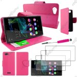Ebeststar � housse coque etui portefeuille folio book livre simili cuir pour wiko ridge 4g, couleur rose ...