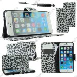Ebeststar ® housse coque etui portefeuille pu cuir folio book livre motif leopard pour apple iphone ...