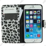 Ebeststar ® housse coque etui portefeuille pu cuir folio book livre motif leopard pour apple iphone ...