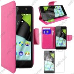 Ebeststar ® housse coque etui portefeuille support folio simi cuir pour wiko selfy 4g, couleur rose ...