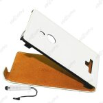 Ebeststar � housse coque etui en pu cuir a rabat + film + mini stylet pour nokia lumia 925, couleur blanc ...