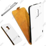 Ebeststar ® housse coque etui en pu cuir a rabat ultra fine (slim case) pour htc one max, couleur blanc ...