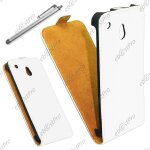 Ebeststar ® housse coque etui en pu cuir a rabat ultra fine (slim case) pour htc one mini, couleur blanc ...