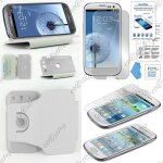 Ebeststar ® housse coque etui pu cuir rotatif avec support � rotation 360 pour samsung galaxy s3 i9300 ...