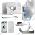 Ebeststar ® housse coque etui pu cuir rotatif avec support � rotation 360 pour samsung galaxy s3 i9300 ...