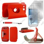 Ebeststar ® housse coque etui pu cuir rotatif avec support � rotation 360 pour samsung galaxy s3 i9300 ...