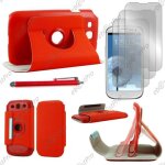 Ebeststar ® housse coque etui pu cuir rotatif avec support � rotation 360 pour samsung galaxy s3 i9300 ...