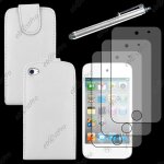 Ebeststar ® housse coque etui simili cuir � rabat vertical pour apple ipod touch 4g, couleur blanc + ...