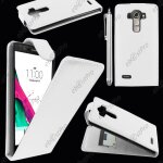 Ebeststar ® housse coque etui simili cuir � rabat vertical pour lg g4 h815, g4 dual - lte, couleur blanc ...