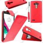 Ebeststar ® housse coque etui simili cuir a rabat vertical pour lg g4 h815, g4 dual - lte, couleur rouge ...