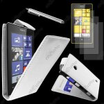 Ebeststar ® housse coque etui simili cuir � rabat vertical pour nokia lumia 520, couleur blanc + stylet ...