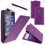 Ebeststar ® housse coque etui simili cuir � rabat vertical pour nokia lumia 520, couleur violet + stylet ...