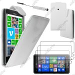 Ebeststar  housse coque etui simili cuir a rabat vertical pour nokia lumia 625, couleur blanc + mini ...