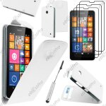 Ebeststar  housse coque etui simili cuir a rabat vertical pour nokia lumia 630, couleur blanc + mini ...