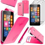 Ebeststar ® housse coque etui simili cuir � rabat vertical pour nokia lumia 630, couleur rose + stylet ...
