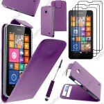 Ebeststar ® housse coque etui simili cuir � rabat vertical pour nokia lumia 630, couleur violet + mini ...