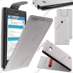 Ebeststar ® housse coque etui simili cuir a rabat vertical pour nokia lumia 735 730 dual, couleur blanc ...