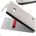 Ebeststar  housse coque etui simili cuir a rabat vertical pour nokia lumia 735 730 dual, couleur blanc ...