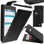 Ebeststar ® housse coque etui simili cuir � rabat vertical pour nokia lumia 735 730 dual, couleur noir ...