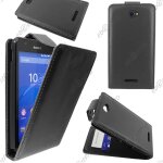 Ebeststar ® housse coque etui simili cuir a rabat vertical pour sony xperia e4g, e4g dual, couleur noir ...