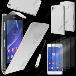 Ebeststar ® housse coque etui simili cuir � rabat vertical pour sony xperia z3 d6603, couleur blanc ...
