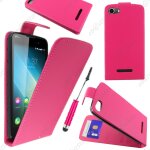Ebeststar ® housse coque etui simili cuir � rabat vertical pour wiko lenny 2, couleur rose + mini stylet ...