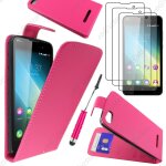 Ebeststar � housse coque etui simili cuir a rabat vertical pour wiko lenny 2, couleur rose + mini stylet ...