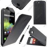 Ebeststar ® housse coque etui simili cuir a rabat vertical pour wiko rainbow, rainbow 4g, couleur noir ...