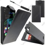 Ebeststar ® housse coque etui simili cuir � rabat vertical pour wiko ridge fab 4g, couleur noir + mini ...