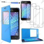 Ebeststar � housse coque etui smart view cover type s - view portefeuille livre pour samsung galaxy j1 ...
