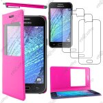 Ebeststar � housse coque etui smart view cover type s - view portefeuille livre pour samsung galaxy j1 ...