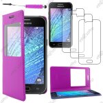 Ebeststar � housse coque etui smart view cover type s - view portefeuille livre pour samsung galaxy j1 ...