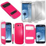 Ebeststar � housse coque etui smart view cover type s - view portefeuille livre pour samsung galaxy s3 ...