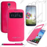 Ebeststar � housse coque etui smart view cover type s - view portefeuille livre pour samsung galaxy s4 ...