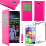 Ebeststar � housse coque etui smart view cover type s - view portefeuille livre pour samsung galaxy s5 ...