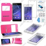 Ebeststar ® housse coque etui smart view cover type s - view portefeuille livre pour sony xperia e3 ...