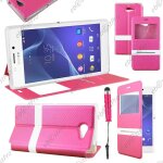 Ebeststar ® housse coque etui smart view cover type s - view portefeuille livre pour sony xperia m2 ...