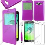 Ebeststar � housse coque etui style view portefeuille pour samsung galaxy j3 sm - j300f, couleur violet ...