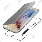 Ebeststar ® housse coque etui view clear cover miroir pour samsung galaxy s6 edge + sm - g928f edge ...