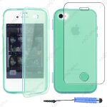 Ebeststar ® housse etui coque portefeuille livre silicone gel pour apple iphone 4s, 4, couleur bleu ...