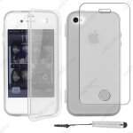 Ebeststar ® housse etui coque portefeuille livre silicone gel pour apple iphone 4s, 4, couleur transparent ...