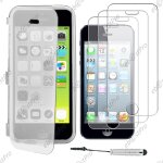 Ebeststar � housse etui coque portefeuille livre silicone gel pour apple iphone 5c, couleur transparent ...