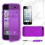 Ebeststar � housse etui coque portefeuille livre silicone gel pour apple iphone 5s, 5, couleur violet ...