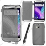 Ebeststar ® housse etui coque portefeuille livre silicone gel pour htc one m8 2014, couleur noir + stylet ...