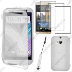 Ebeststar  housse etui coque portefeuille livre silicone gel pour htc one m8 2014, couleur transparent ...