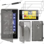Ebeststar � housse etui coque portefeuille livre silicone gel pour nokia lumia 520, couleur noir + mini ...