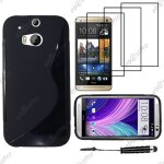 Ebeststar � housse etui coque silicone gel motif s - line protection souple pour htc one m8 2014, couleur ...