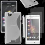 Ebeststar � housse etui coque silicone gel motif s - line protection souple pour sony xperia l, sony ...
