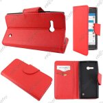 Ebeststar ® housse portefeuille coque etui protection folio pour nokia lumia 735 730 dual, couleur rouge ...